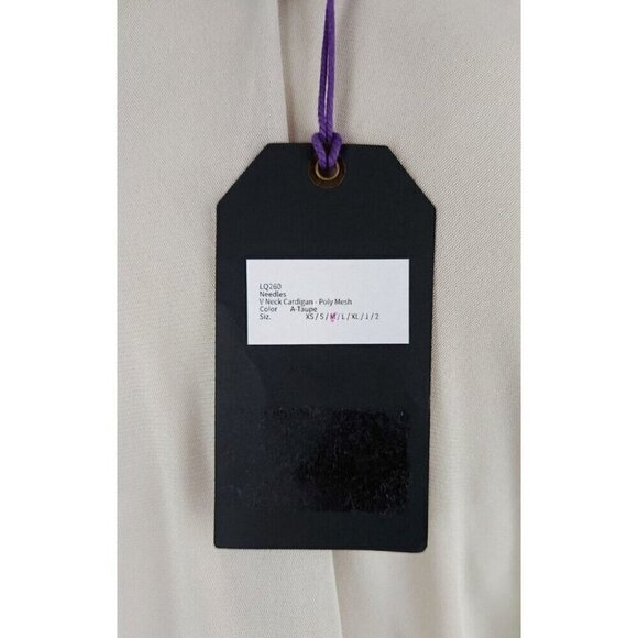 Needles Poly Mesh V-Neck Cardigan in Taupe Size M New - Picture 13 of 16